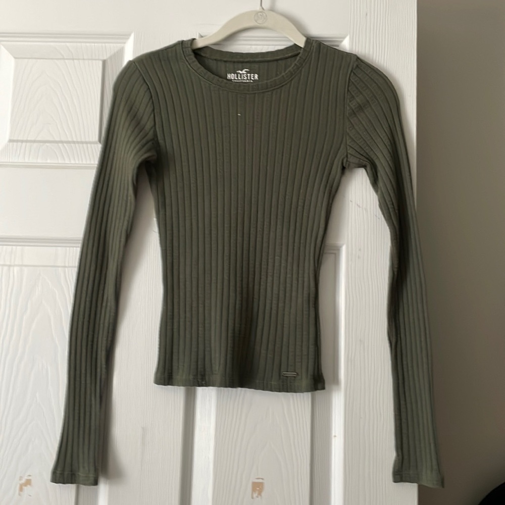 XS Hollister green bodycon top